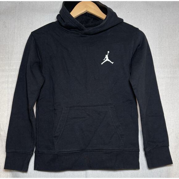 Air Jordan Hoodie Youth Medium Black Pullover Jumpman Logo Sweatshirt - Picture 1 of 4